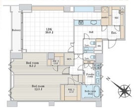 グランツオーベル南平台 1階 間取り図