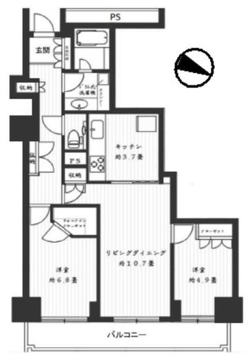 ガーラ・ヴィスタ日本橋浜町 11階 間取り図