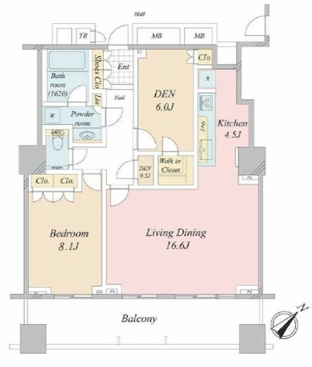 プラウドタワー高輪台 23階 間取り図