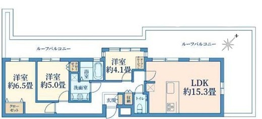 D'クラディア神宮外苑ハイヴァリー 5階 間取り図
