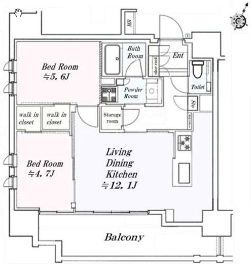 クリオラベルヴィ赤羽東 12階 間取り図