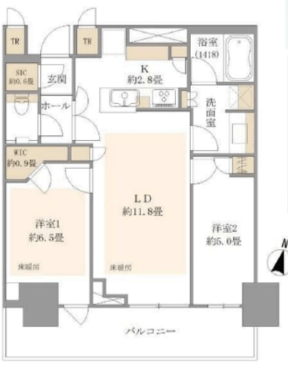 グランド・ガーラ西麻布 15階 間取り図