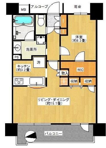 シティハイツ白金高輪 7階 間取り図