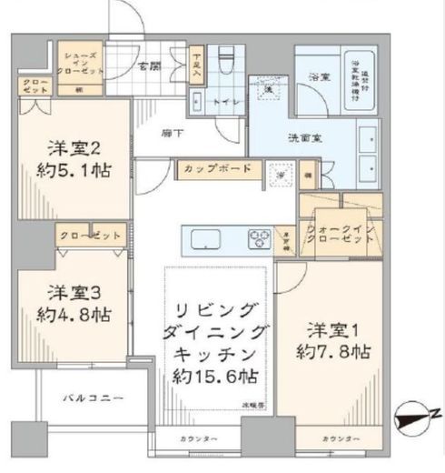 高輪ザ・レジデンス 17階 間取り図