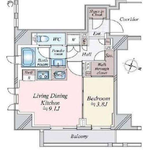 ピアース麻布十番 10階 間取り図