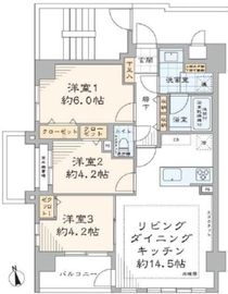 ライオンズマンション麻布十番南 2階 間取り図