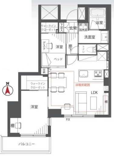 フォルム四谷外苑東 2階 間取り図