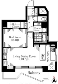 サングリア中目黒 8階 間取り図