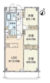三井馬事公苑南ハイツ 3階 間取り図