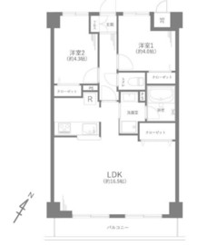 グランパーク深沢 4階 間取り図