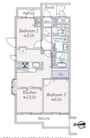 ダイアパレスグランデージ三軒茶屋 2階 間取り図