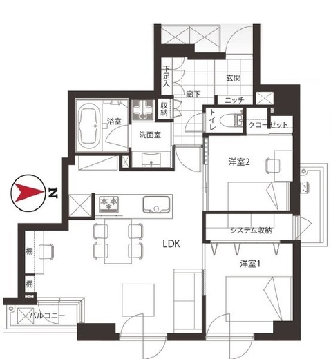 ラ・トゥール新宿 8階 間取り図