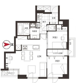 パークハウス楠郷臺 8階 間取り図