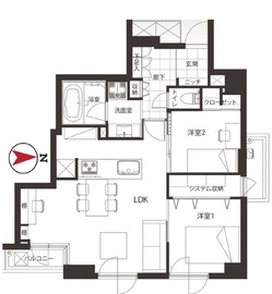 ラ・トゥール新宿 8階 間取り図