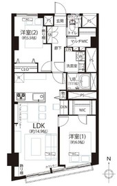 レジディア祐天寺 4階 間取り図