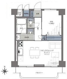 ライオンズマンション門前仲町第6 11階 間取り図
