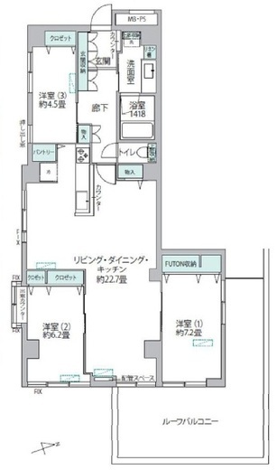 シティコート用賀 5階 間取り図