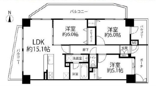 ダイアパレス東陽町 4階 間取り図