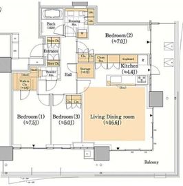 HARUMI FLAG SUN VILLAGE (晴海フラッグ サンヴィレッジ) 41階 間取り図