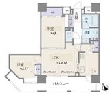 ヴィルヌーブタワー駒沢 18階 間取り図