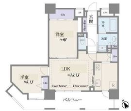ヴィルヌーブタワー駒沢 18階 間取り図