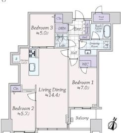 大崎ウエストシティタワーズ イースト 23階 間取り図