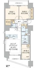 グランスイート白金高輪 8階 間取り図