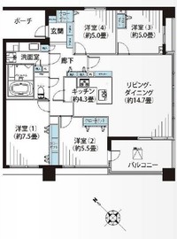 グランスイート岡本 3階 間取り図