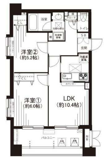 メイツ品川シティ・コア 9階 間取り図