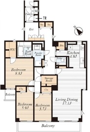 パレ駒場 3階 間取り図