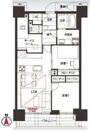 ベイクレストタワー 15階 間取り図