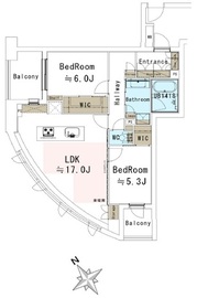 グランスイート文京本駒込 12階 間取り図