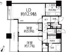 パークコート赤坂ザ・タワー 22階 間取り図