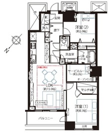 ザ・東京タワーズ シータワー 44階 間取り図
