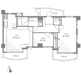 パルロイヤルアレフ赤坂 2階 間取り図