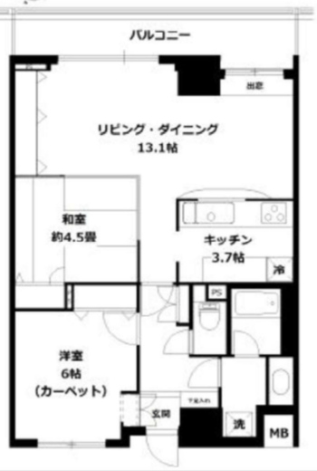 朝日白金台マンション 4階 間取り図