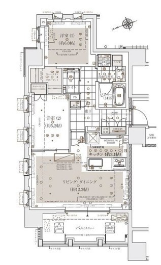 アトラス麻布十番 11階 間取り図