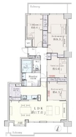 セソール川崎京町ハイライズフィフスピア 4階 間取り図