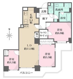 パークシティ新川崎 24階 間取り図