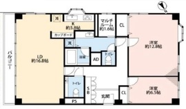 麻布広尾ナショナルコート 6階 間取り図