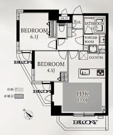 ライオンズプラザ池田山 9階 間取り図