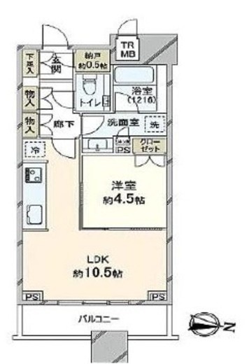 ブリリアタワーズ目黒 16階 間取り図