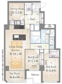 ルミナス一番町 4階 間取り図