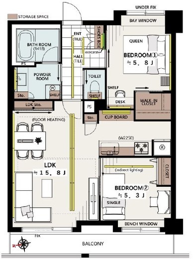 ライオンズマンション渋谷道玄坂 12階 間取り図
