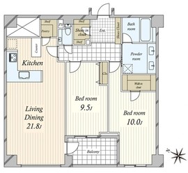 ルフォン南平台 2階 間取り図