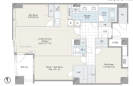 品川Vタワー タワー棟 25階 間取り図