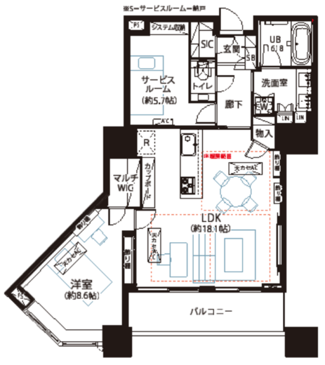 白金タワー 26階 間取り図