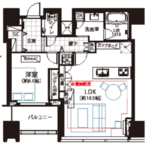 シティタワー麻布十番 22階 間取り図