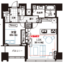 シティタワー麻布十番 22階 間取り図