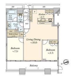 オーククレストビル 24階 間取り図